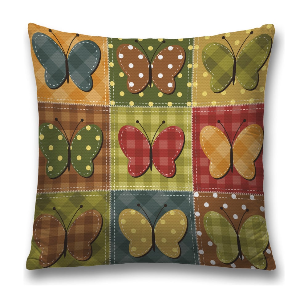 Изображение товара Декоративная наволочка JoyArty 45х45 см зелено-оранжевая полиэстер