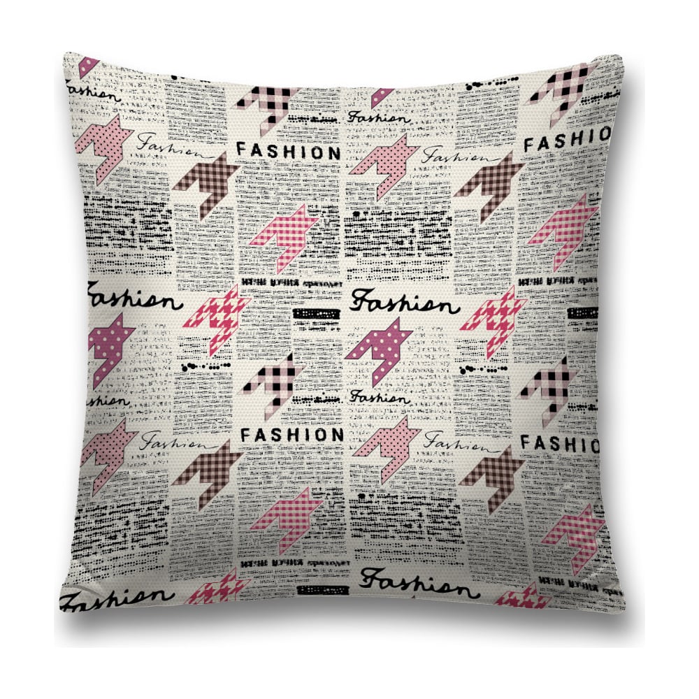 Изображение товара Декоративная наволочка JoyArty 45х45 см полиэстер цвет розовый, серый, черный
