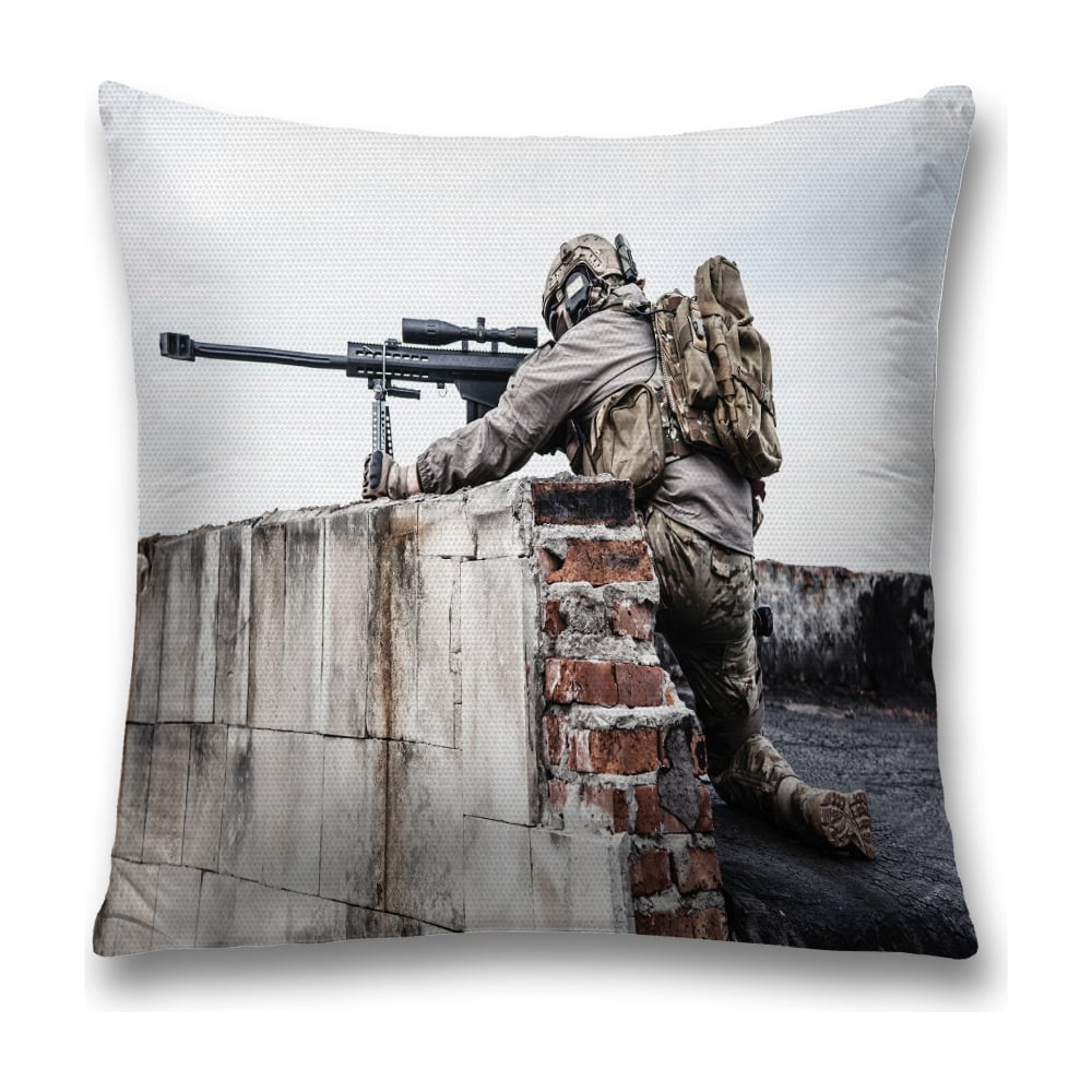 Изображение товара Декоративная наволочка JoyArty 45х45 см коричневая и серая для интерьера