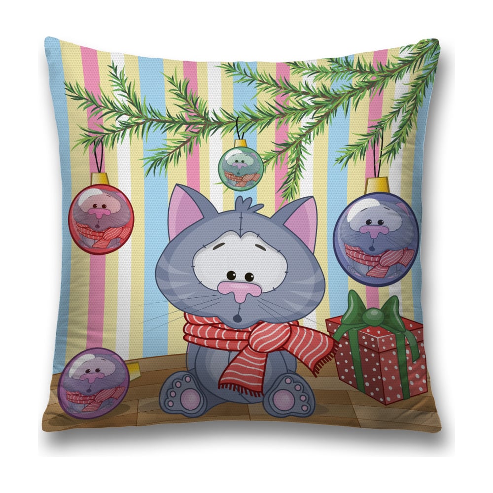 Изображение товара Декоративная наволочка JoyArty 45x45 см темно-серый и серый полиэстер