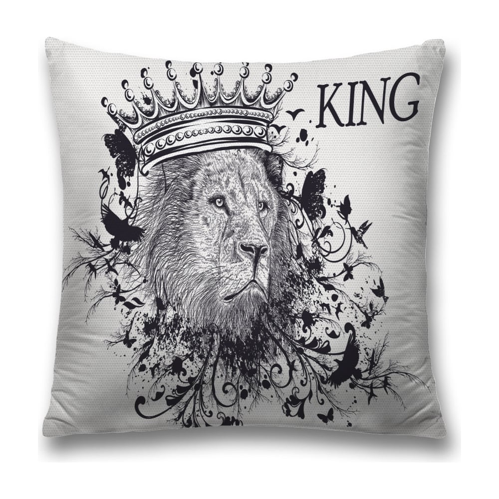 Изображение товара Декоративная наволочка JoyArty 45х45 см серый черный белый полиэстер молния