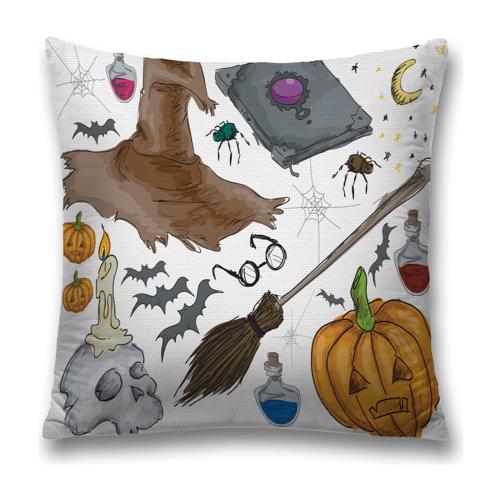 Изображение товара Декоративная наволочка JoyArty 45х45 см бело-оранжевая, с молнией