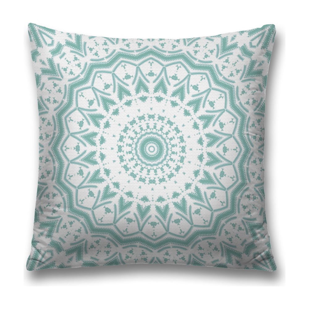 Изображение товара Декоративная наволочка JoyArty 45х45 см с молнией, бирюзовая и белая