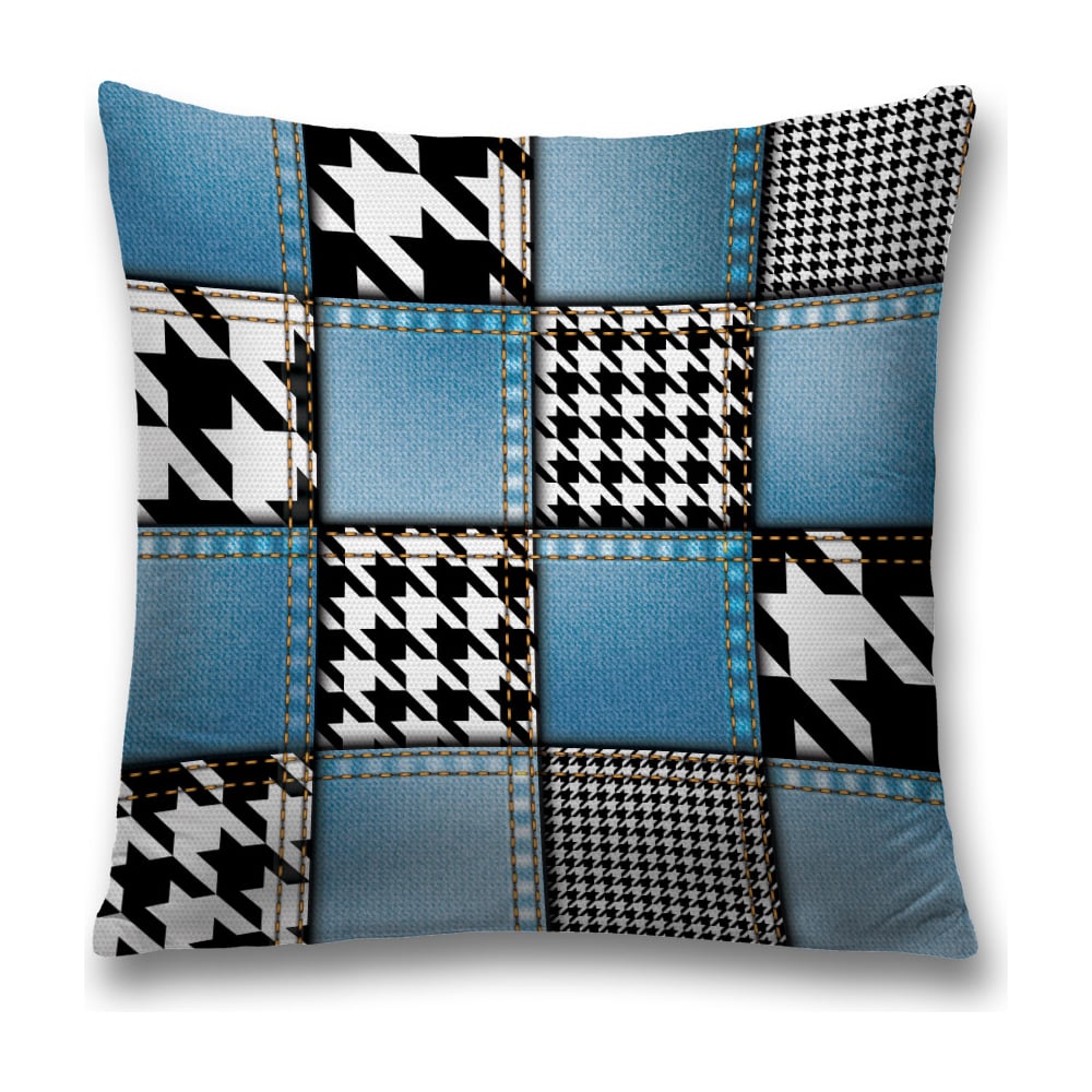 Изображение товара Декоративная наволочка JoyArty 45х45 см полиэстер светло-серая и белая