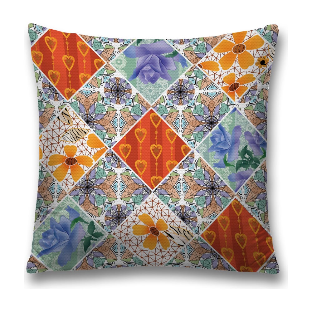 Изображение товара Декоративная наволочка JoyArty 45x45 см из полиэстера с молнией, коричнево-красная