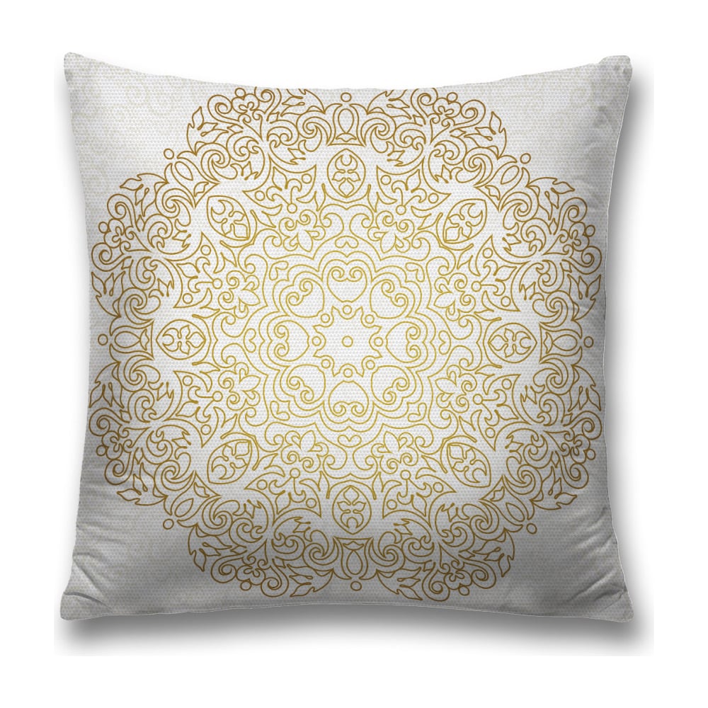 Изображение товара Декоративная наволочка JoyArty 45х45 см с молнией светло-коричневая белая серая