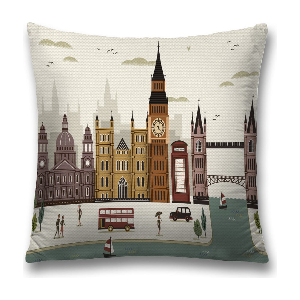 Изображение товара Декоративная наволочка JoyArty 45х45 см с молнией коричневая светло-серая