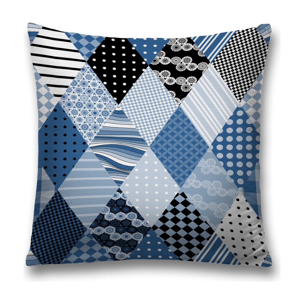 Изображение товара Декоративная наволочка JoyArty 45х45 синяя и голубая с молнией