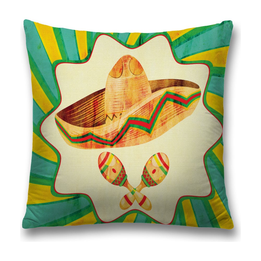 Изображение товара Декоративная наволочка JoyArty 45х45 см с молнией зеленый красный коричневый