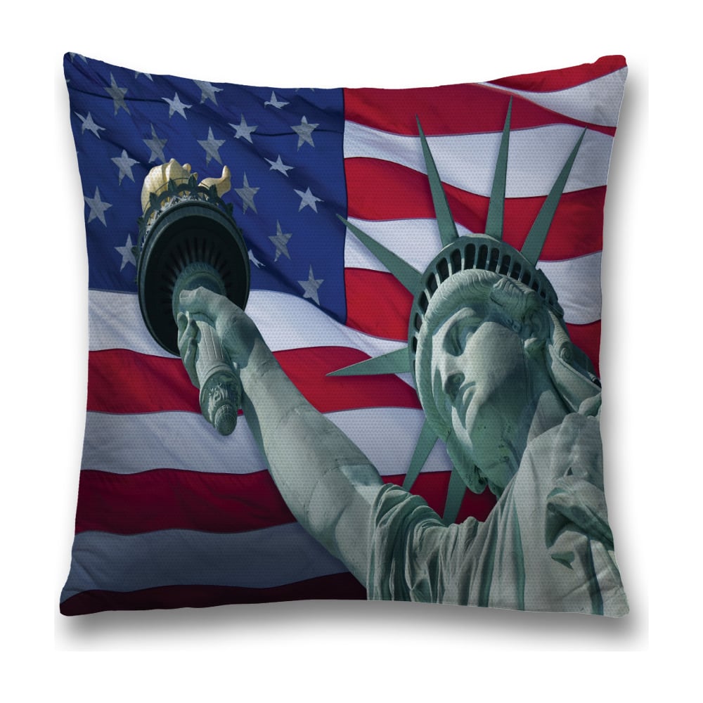 Изображение товара Декоративная наволочка JoyArty 45x45 см с молнией, синий и красный цвет