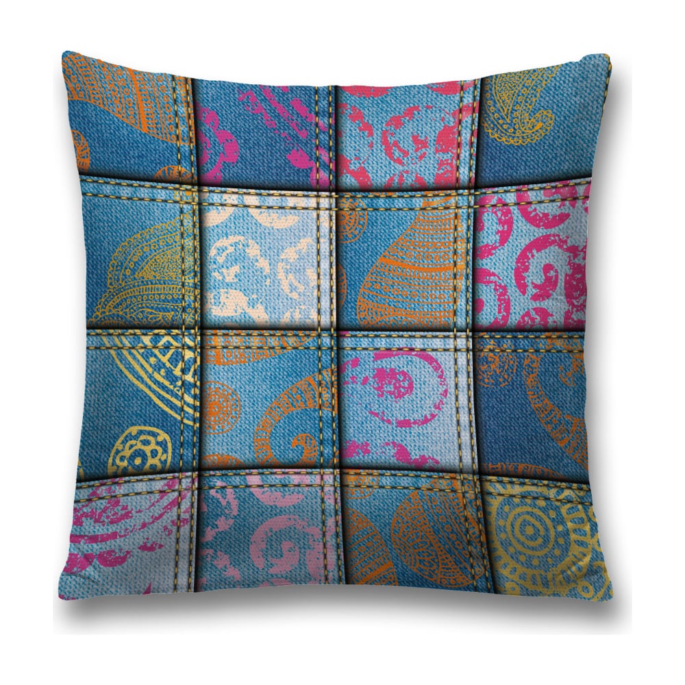 Изображение товара Декоративная наволочка JoyArty 45х45 синяя и розовая полиэстер молния