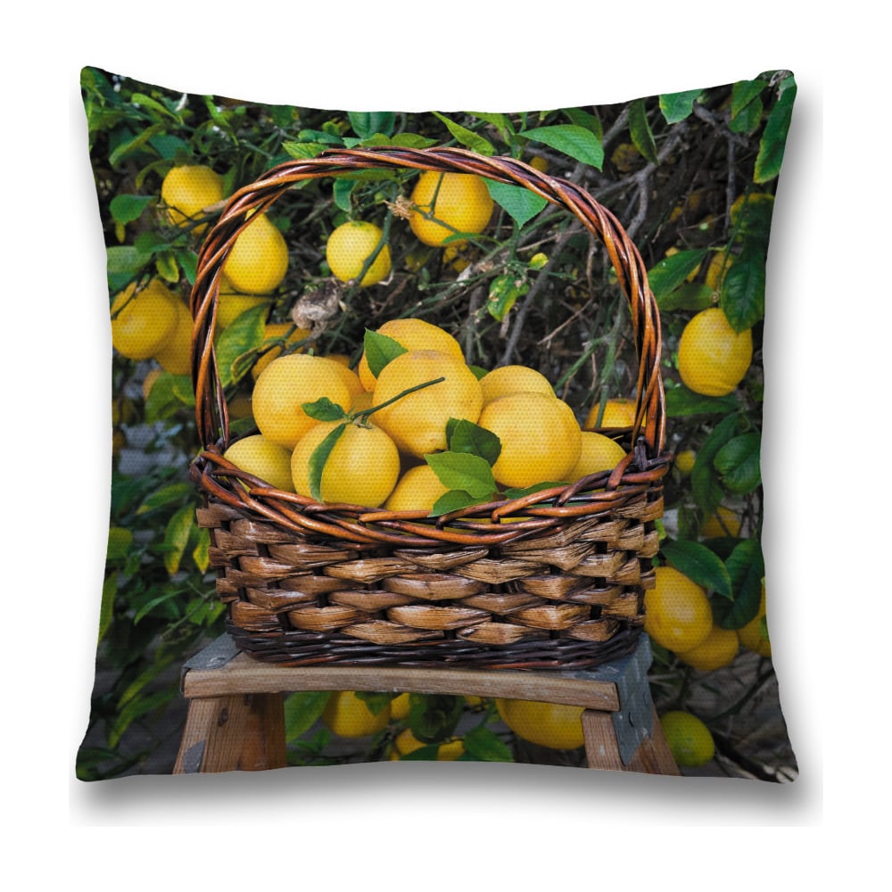 Изображение товара Декоративная наволочка JoyArty 45х45 см желтый зеленый полиэстер молния