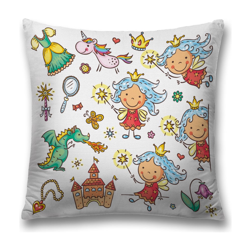 Изображение товара Декоративная наволочка JoyArty 45х45 см полиэстер белый желтый голубой