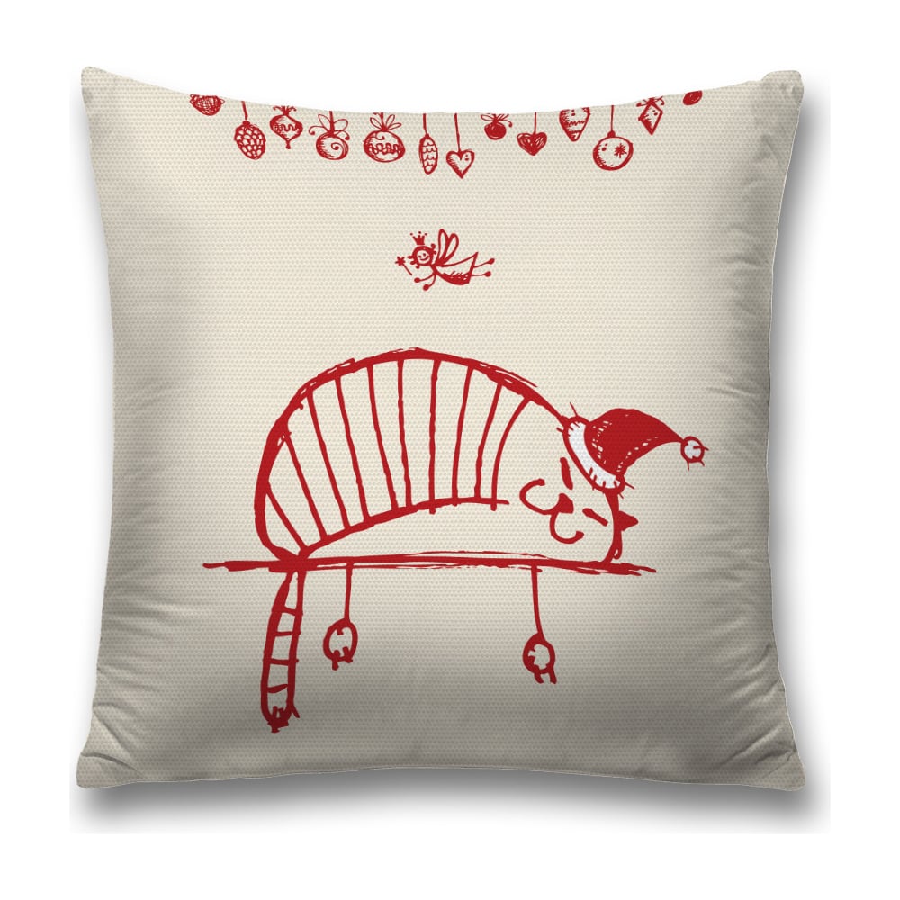 Изображение товара Декоративная наволочка JoyArty 45х45 см с молнией, бежевый красный бордовый