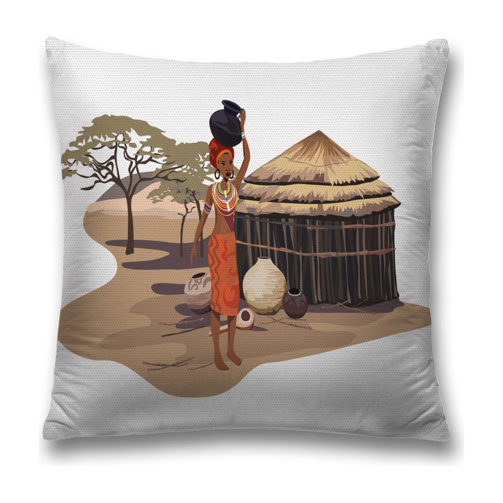 Изображение товара Декоративная наволочка JoyArty 45х45 см полиэстер оранжевая и зеленая