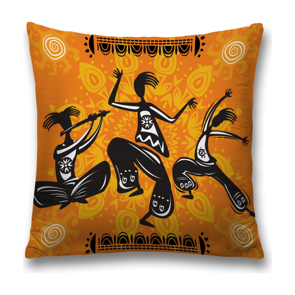 Изображение товара Декоративная наволочка JoyArty sl_17552 45х45 см оранжевая серо-черная