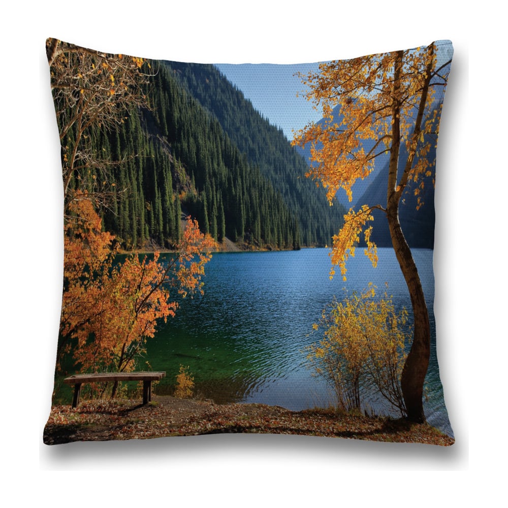 Изображение товара Декоративная наволочка JoyArty sl_17642 45х45 см с молнией синяя и коричневая