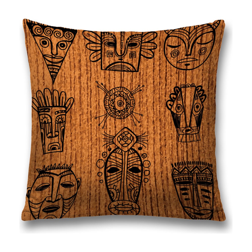 Изображение товара Декоративная наволочка JoyArty 45х45 см из полиэстера с молнией, коричневый, серый, черный