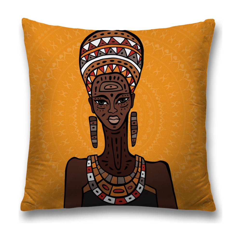 Изображение товара Декоративная наволочка JoyArty sl_36757 темно-коричневая оранжевая белая