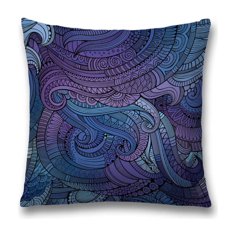 Изображение товара Декоративная наволочка JoyArty 45х45 см с молнией синий и фиолетовый