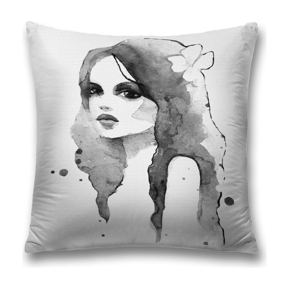 Изображение товара Декоративная наволочка JoyArty 45x45 см, полиэстер, серый, черный, белый