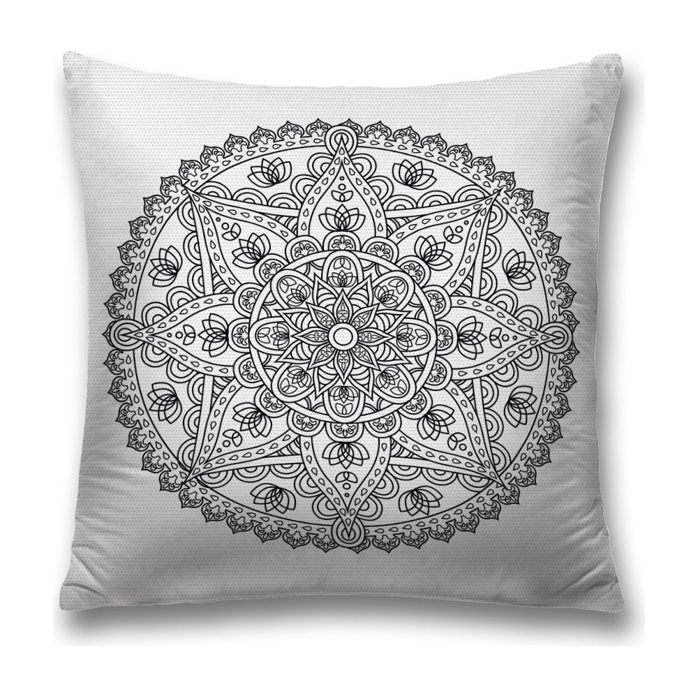 Изображение товара Декоративная наволочка JoyArty 45x45 см с молнией, серый черный белый