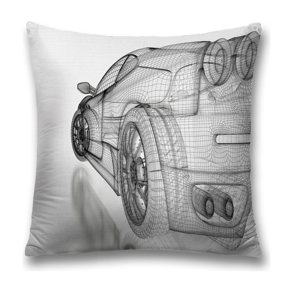 Изображение товара Декоративная наволочка JoyArty 45х45 см черно-белая полиэстер молния