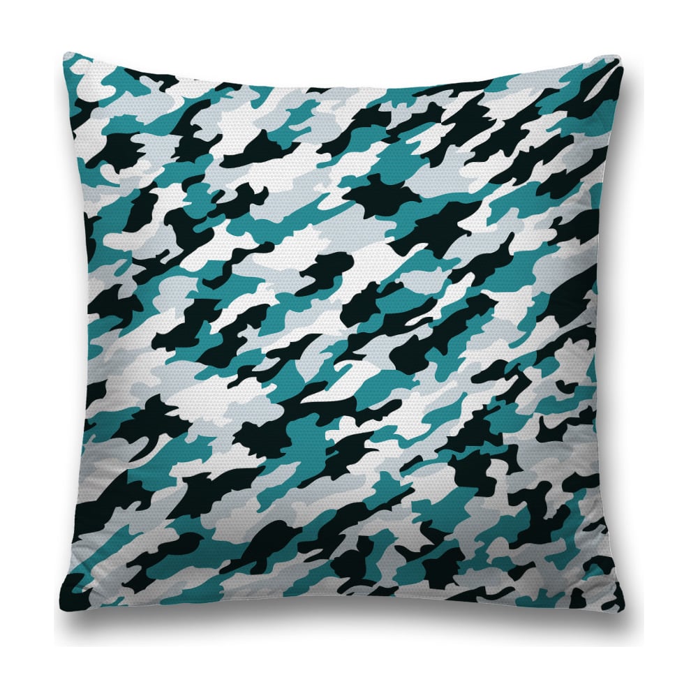 Изображение товара Декоративная наволочка JoyArty 45х45 см полиэстер с молнией, бирюзовая и серые цвета