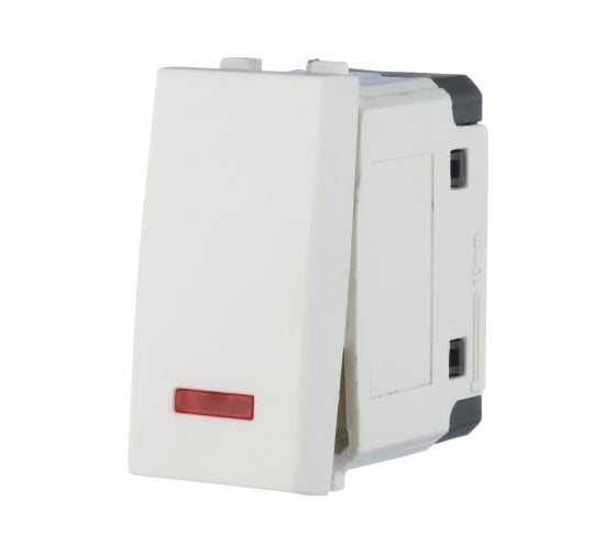 Изображение товара 1-клавишный выключатель LK Studio с индикатором 45x22.5 (сх.1L) 16 A. 250 B белый LK45 850304-1