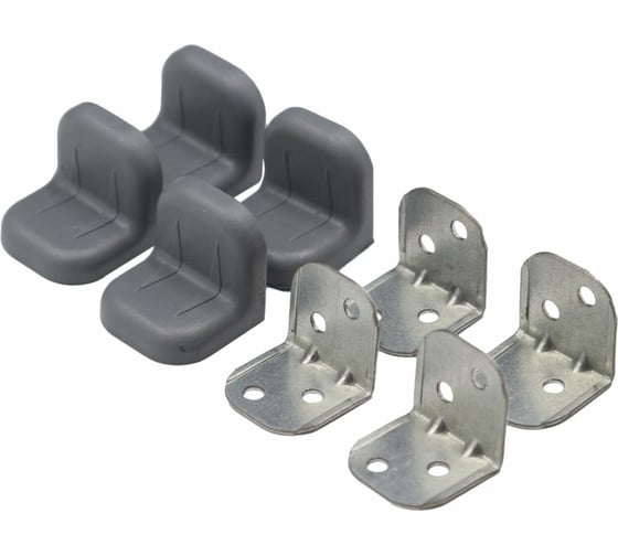 Изображение товара Мебельный уголок с декоративной накладкой Левша 28x28х28, серый, 4 шт. У8-5139.Сер