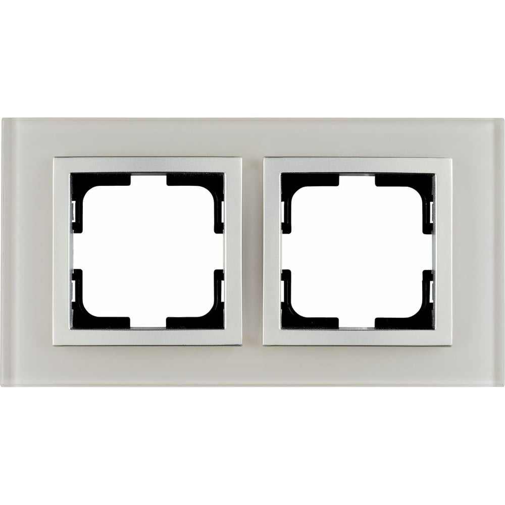 Рамка Mono Electric 2-постовая STYLE GLASS белое стекло 107-710000-161