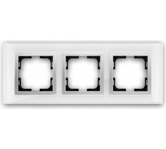 Изображение товара Рамка Mono Electric 3-постовая STYLE GLASS белое стекло 107-710000-162