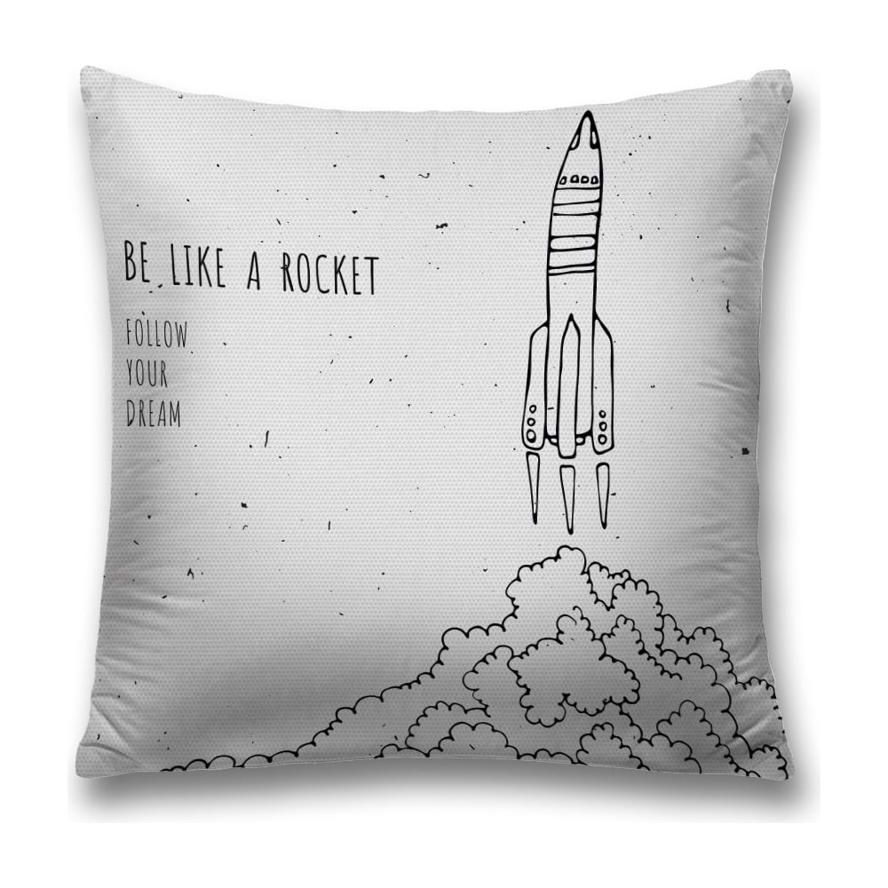 Изображение товара Декоративная наволочка JoyArty 45х45 см с застежкой-молнией черно-белая