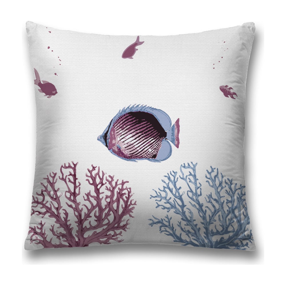 Изображение товара Декоративная наволочка JoyArty 45х45 см полиэстер бордовый голубой серый