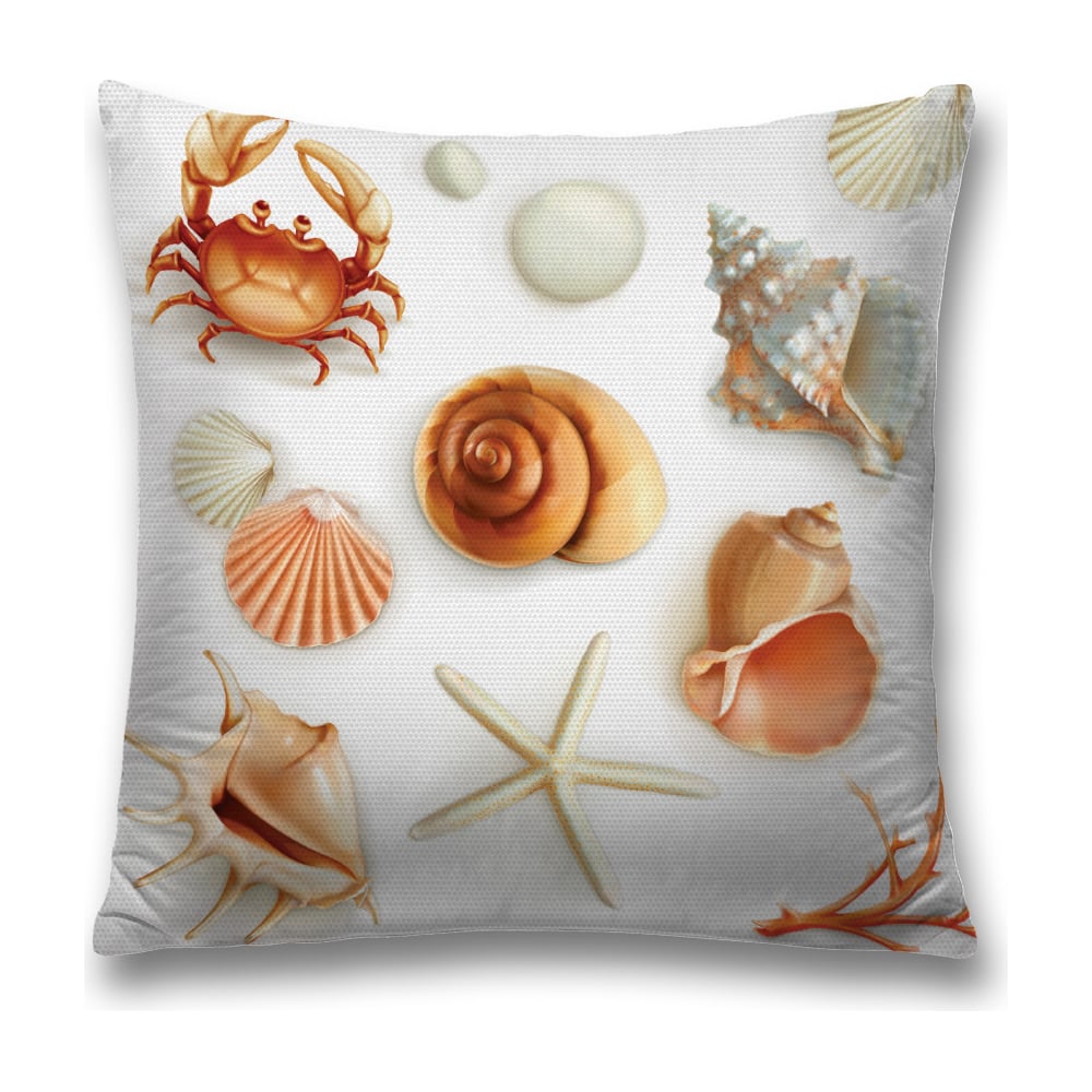 Изображение товара Декоративная наволочка JoyArty 45x45 см, полиэстер, молния, коричневый бежевый оранжевый