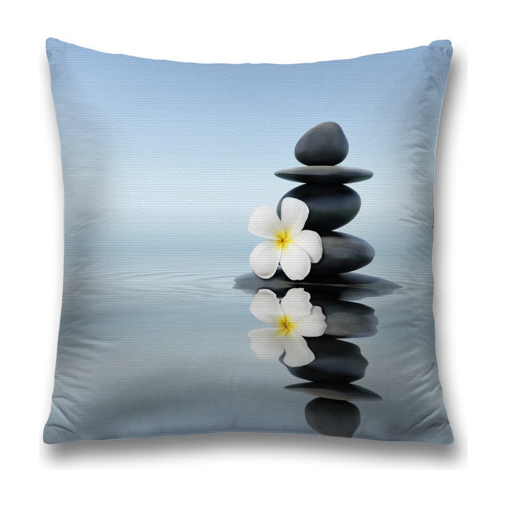 Изображение товара Декоративная наволочка JoyArty 45x45 см голубой желтый серый полиэстер