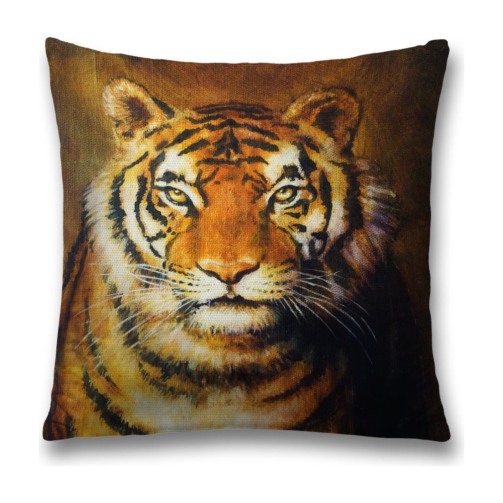 Изображение товара Декоративная наволочка JoyArty 45х45 полиэстер коричневая белая оранжевая