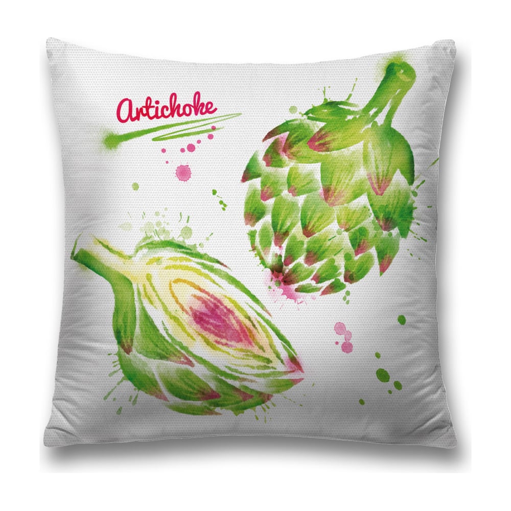 Изображение товара Декоративная наволочка JoyArty 45х45 см с молнией из полиэстера зеленый розовый белый