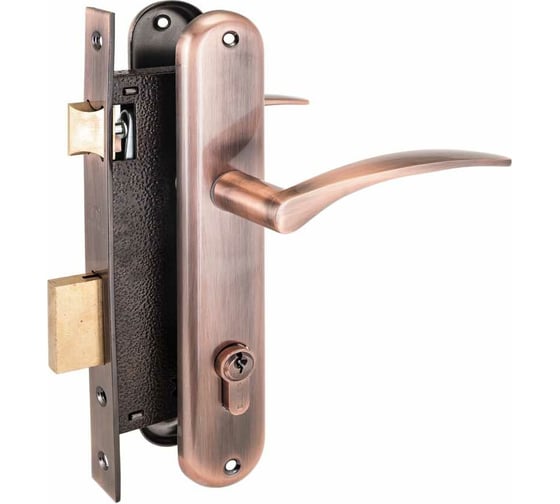 Изображение товара Врезной замок с ручками Аллюр 0211 AC старая медь 1023