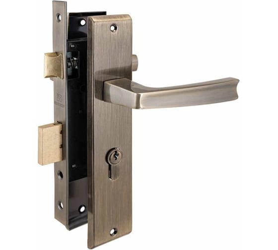 Изображение товара Врезной замок с ручками Аллюр АРТ ЗВ4-70.09 AB старая бронза 10164