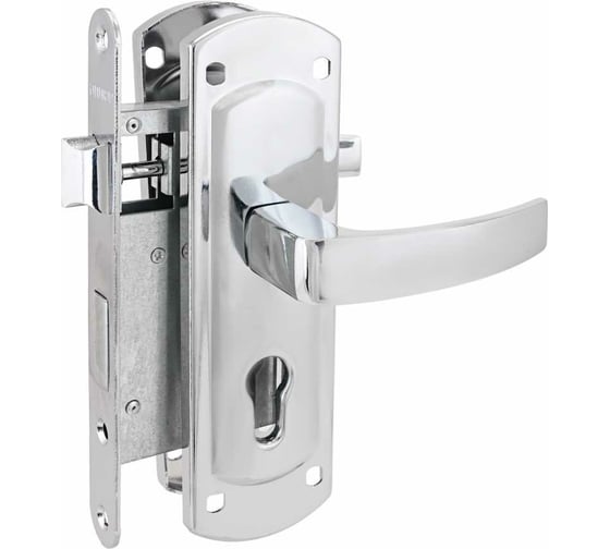 Изображение товара Врезной замок с ручками Аллюр ЗВ4-1/55A CP хром, автомат, без механизма секрета 7157