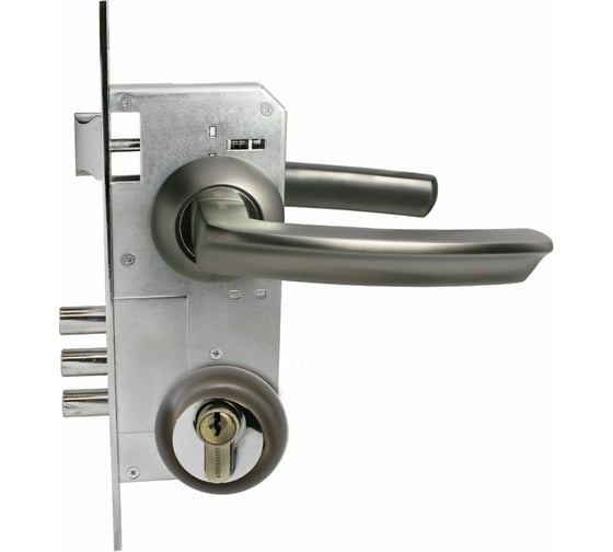 Изображение товара Врезной замок с ручками Аллюр АРТ ЗВ4-85А.1140 ВЕРНЕР MBN графит 12249