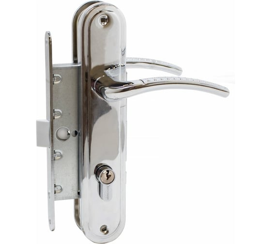 Изображение товара Врезной замок с ручками Аллюр ЗВ 7-132/85 CP хром 14152