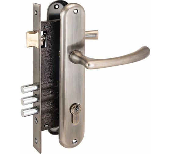 Изображение товара Врезной замок с ручками Аллюр 0221 AB старая бронза 1026