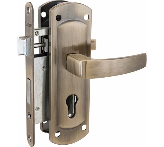 Изображение товара Врезной замок с ручками Аллюр ЗВ4-1/58A AB старая бронза 7159