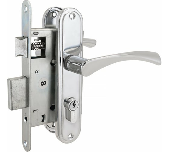 Изображение товара Врезной замок с ручками Аллюр ЗВ 4-103 CP хром 9229