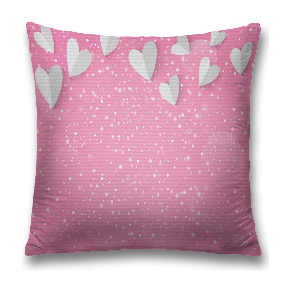 Изображение товара Декоративная наволочка JoyArty sl_55132 45х45 см полиэстер розово-белая