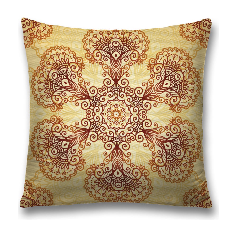 Изображение товара Декоративная наволочка JoyArty 45х45 см желтая и коричневая с молнией