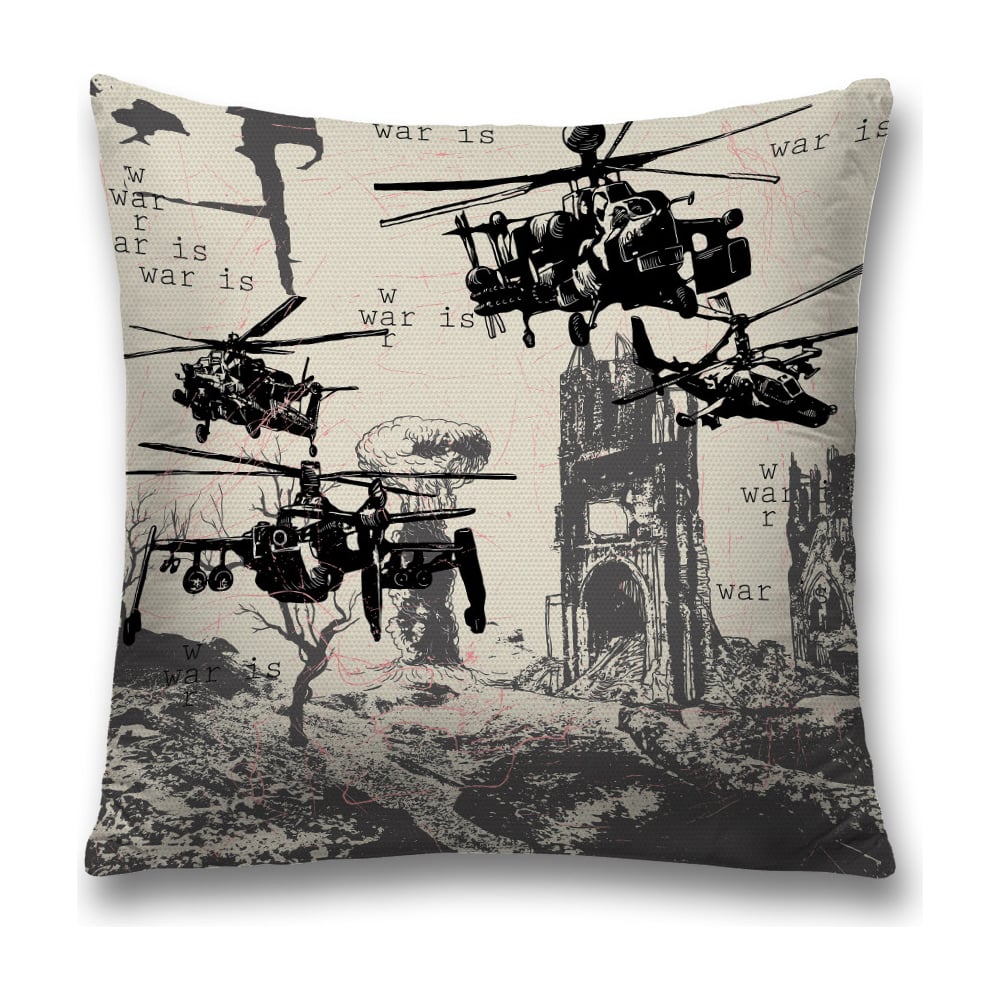 Изображение товара Декоративная наволочка JoyArty 45х45 см полиэстер серый черный белый молния