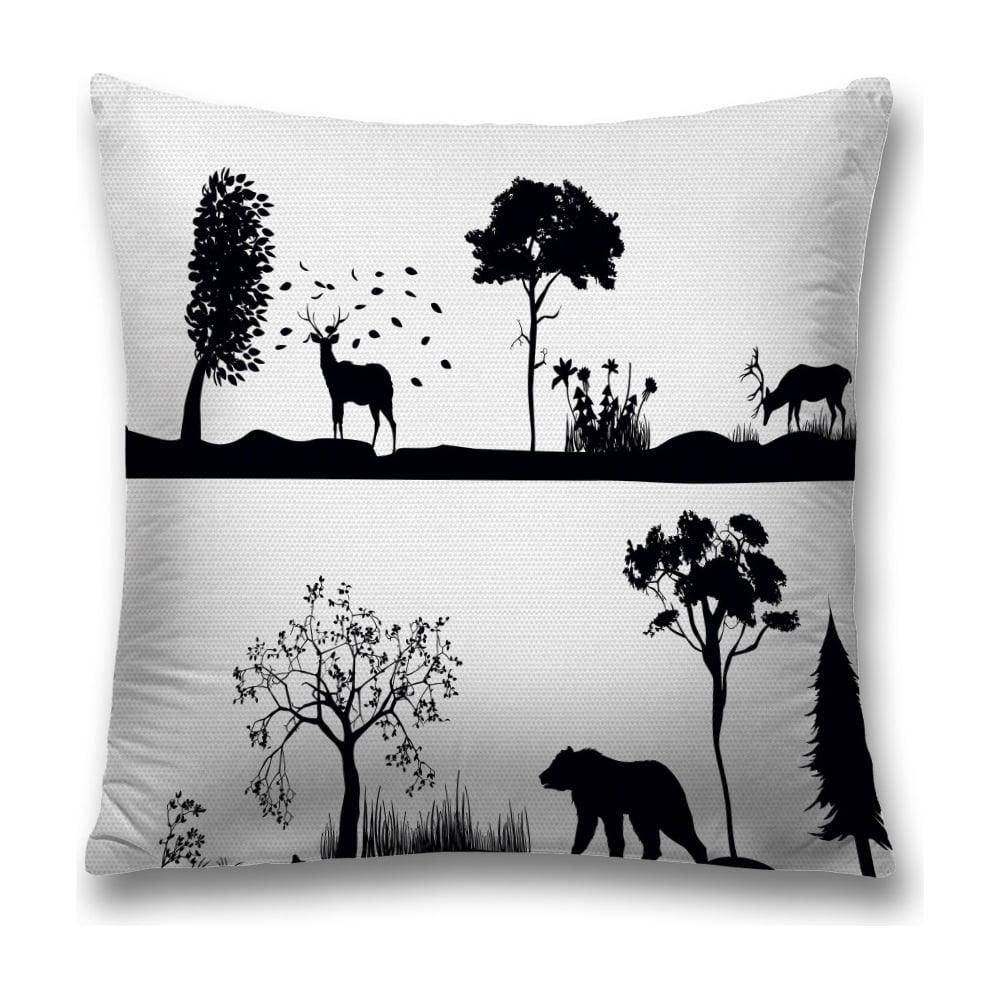 Изображение товара Декоративная наволочка JoyArty sl_35753 45х45 см из полиэстера серого, черного и белого цвета